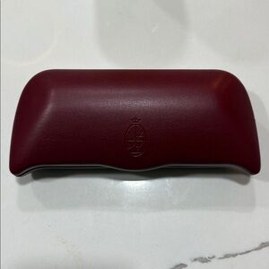 Jacques Marie Mage LONGHORN HARDSHELL CASE in BURGUNDY Eyeglass Case